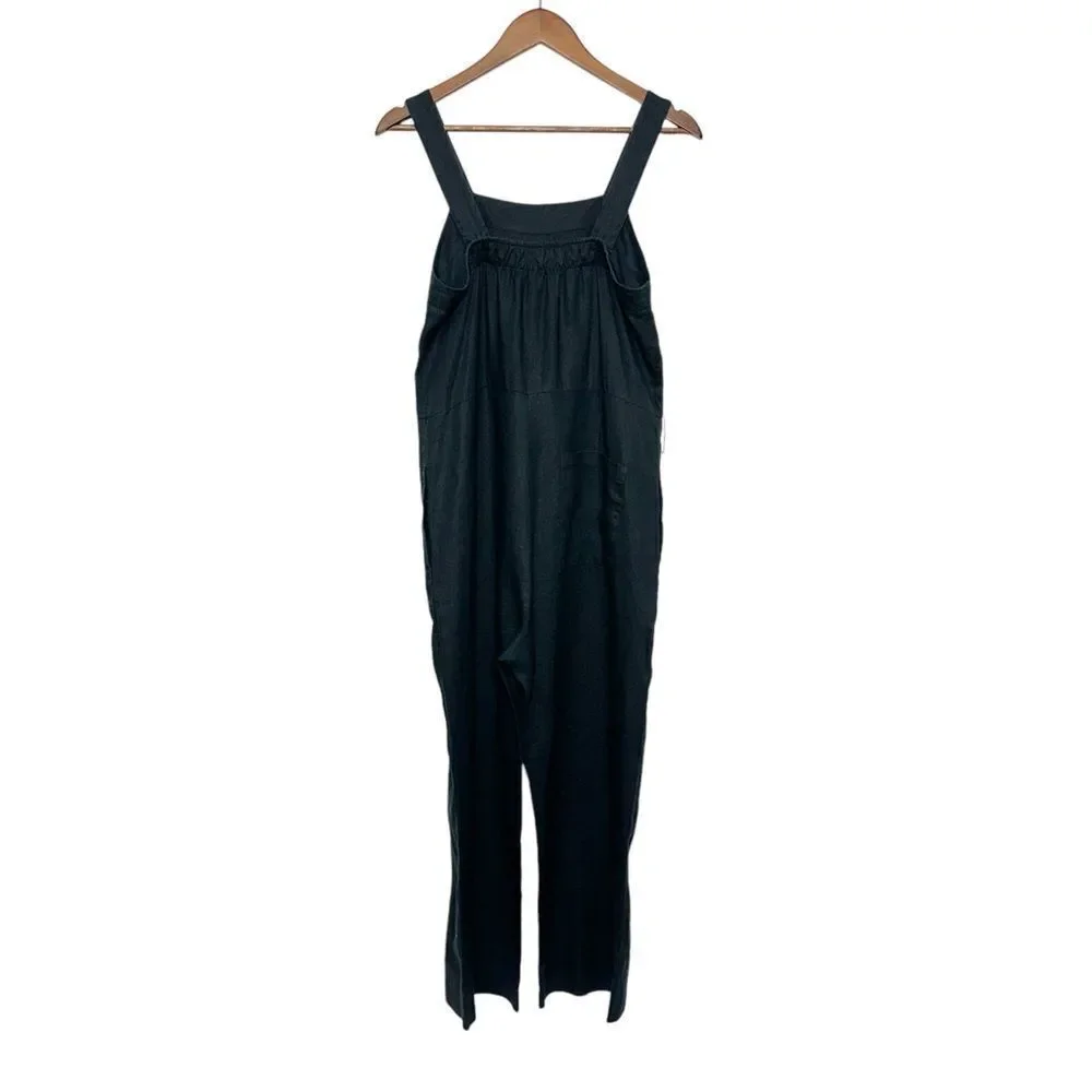 Everlane Linen Jumpsuit in Washed Black Size 4